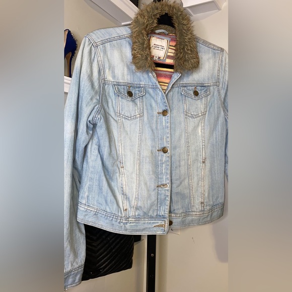 Anthropologie I Love H81 BOHO Lined Denim Blue Jean Jacket - Picture 3 of 8